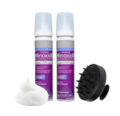 Пена женская minoxidil 5% KIRKLAND (2 флакона) и массажная щетка для головы