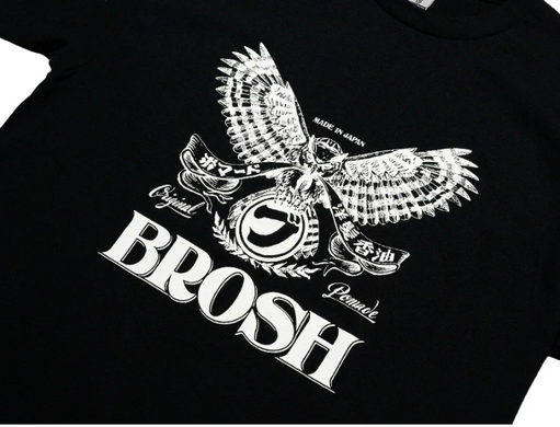 Футболка чорна сова L BROSH &times; FUSTY WORKS S/S TEE OWL LOGO BLACK L