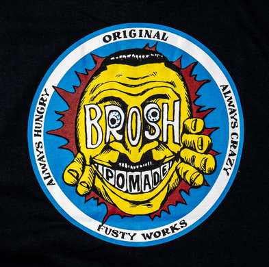 Футболка чорна XL BROSH &times; FUSTY WORKS S/S TEE FACE LOGO BLACK XL