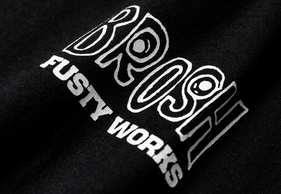Футболка чорна XL BROSH &times; FUSTY WORKS S/S TEE FACE LOGO BLACK XL