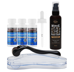 Комплект для інтенсивного росту бороди: Minoxidil 5% + Крем + Дермаролер